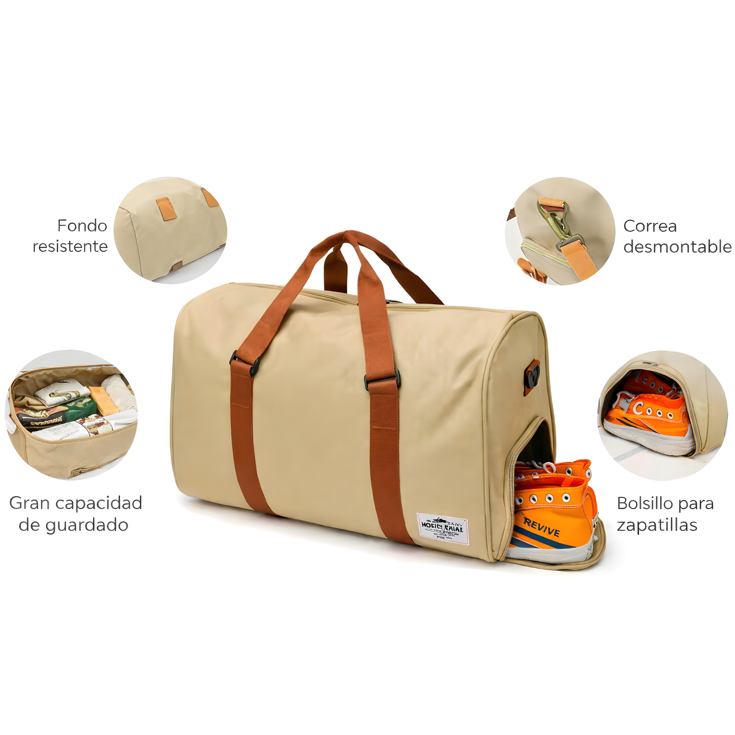 Bolso De Mano Color Beige